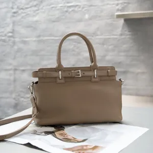Large Capacity Genuine Leather Tote Bag For Women Top Layer Cowhide Fashion Commuter Shoulder Crossbody Handbag