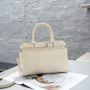 Genuine leather Kelly tote bag for women, stylish top handle crossbody handbag with strap.