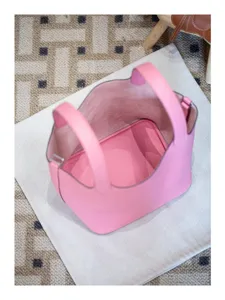 Borsa a secchiello in pelle rosa design moda casual per uso quotidiano accessori eleganti chic