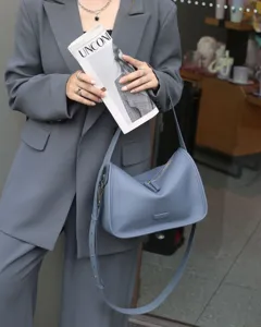 Echtes Leder Umhängetasche Rindsleder Togo Textur Damen Handtasche stilvoll modisch chic