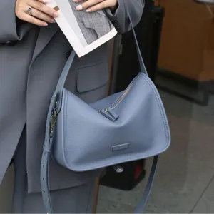 Damen Echtes Leder Umhängetasche Frühling Sommer Weiches Leder Knödel Tasche Casual Tote Bag Street Trend