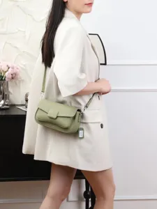 Damen stilvolle minimalistische leder umhängetasche schultertasche kleine grüne tasche