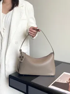 Genuine Leather Underarm Bag For Women French Retro Pillow Shoulder Bag Luxury Designer Style Tote Handbag Casual Commute Purse