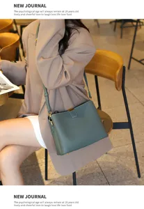 Women green crossbody shoulder bag chic PU leather handbag summer casual daily fashion tote