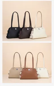 Minimalistische Umhängetasche aus echtem Leder für Damen elegante Alltagstasche chic