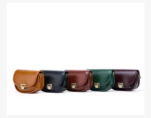 Vintage leren zadeltas voor dames, elegante schoudertas crossbody in meerdere kleuren.
