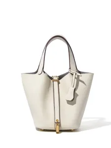 Genuine Top Layer Leather Bucket Bag Classic Handbag Women Elegant Designer Style Purse