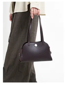 Elegante Damen Schultertasche aus echtem Leder, stilvolle Handtasche für Arbeit und Alltag.