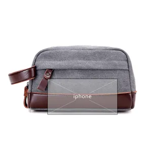 Sac a main pochette retro vintage en toile pour homme sacoche casual multi-usage