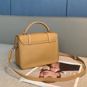 Stylish top layer cowhide leather messenger crossbody bag for women casual handbag daily use
