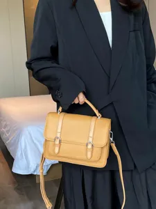 Women Fashion Genuine Leather Messenger Bag Top Layer Cowhide Crossbody Bag Casual Top Handle Small Square Bag