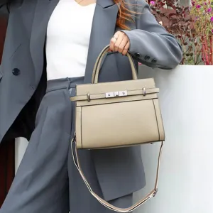 Sac à Main en Cuir de Vachette Pleine Fleur Grain Togo Mode Véritable Cuir Femmes Sac à Bandoulière Classique Serrure Sac Bandoulière