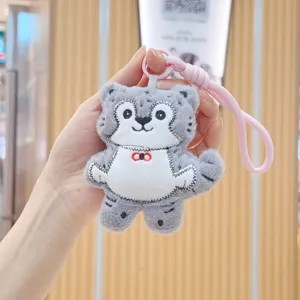 Cute embroidered little tiger animal plush bag charm keychain pendant for daily decoration.