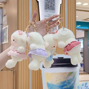 Süßes Schaf Plüsch Schlüsselanhänger, weiche Stofftier Tasche Anhänger und Puppe für Geschenke.