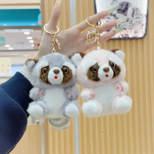 Mignon peluche raton laveur porte-clés animal poupée sac pendentif jouet doux accessoire cadeau
