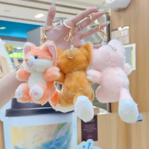 Plush Fox Keychain Cute Stuffed Animal Key Ring Bag Pendant Fluffy Toy Gift for Kids