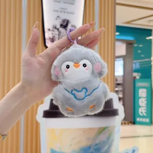 Cute plush penguin keychain soft stuffed animal bag charm fluffy toy pendant gift accessory