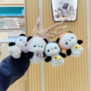 Süßer Panda Plüsch Schlüsselanhänger Weiches Cartoon Tier Tasche Charm Mit Metallhaken Kapuzenpanda Spielzeug Zubehör Geschenk Damen