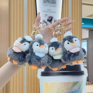 Cute Chubby Penguin Plush Keychain Pendant Soft Stuffed Animal Doll Decoration Keyring Accessory For Bag Birthday Gift