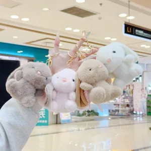 Süßer Plüschhase Schlüsselanhänger Weiche Stofftier Kaninchenpuppe Für Kinder Mädchen Geburtstagsgeschenk Tasche Anhänger Tier Spielzeug