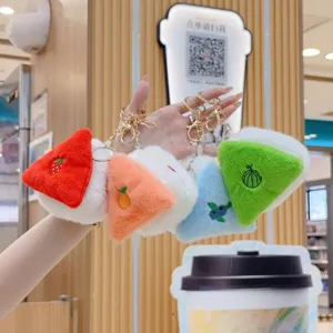 Plush sandwich keychain cute fruit food plushie bag charm aesthetic backpack accessory gift.