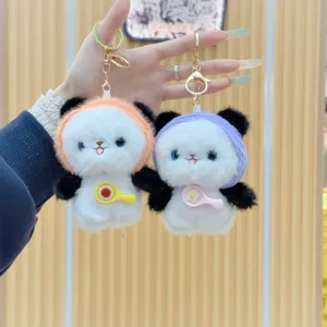 Süßer Plüsch Panda Schlüsselanhänger, weicher Stofftier Rucksack Anhänger für Handtasche.