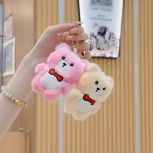 Simpatico portachiavi orsetto di peluche giocattolo ciondolo borsa accessorio bambola soffice regalo