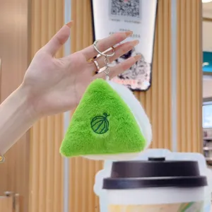 Plush triangle rice ball keychain cute plushie cute mini pendant bag charm fluffy accessory