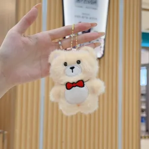 Simpatico portachiavi con orsetto di peluche soffice ciondolo zaino animale peluche regalo