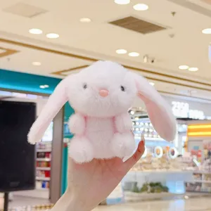 Rosa flauschiger Hase Plüschtier, weiches Kuscheltier mit langen Ohren, süßes Kindergeschenk