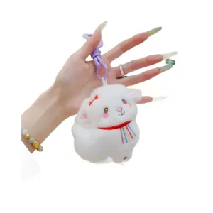 Simpatica ricamo peluche piccola pecora portachiavi borsa ciondolo bambola cartone
