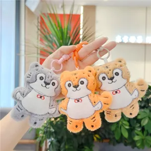 Llavero Colgante Muñeca Peluche Tigre Dibujos Animados Lindo Bordado Juguete Animal Suave Para Coche Bolso Decoración Regalo