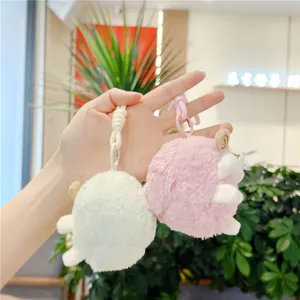 Süßes Plüsch Schaf Schlüsselanhänger flauschig Tier Anhänger Rucksack Tasche Kuscheltier