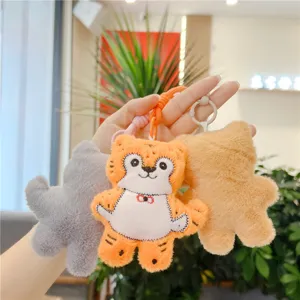 Peluche tigre llavero lindo animal peluche colgante esponjoso bolso encanto regalo suave