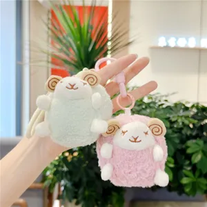 Süßes kleines Schaf Plüsch Schlüsselanhänger, weiches flauschiges Tier Tasche Anhänger.