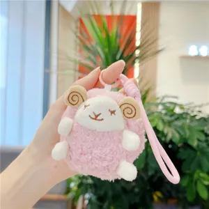 Süßes rosa Schaf Plüsch Schlüsselanhänger flauschige Taschenanhänger Tier Spielzeug Detail