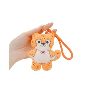 Llavero de peluche de tigre naranja lindo colgante de bolso esponjoso regalo para niñas
