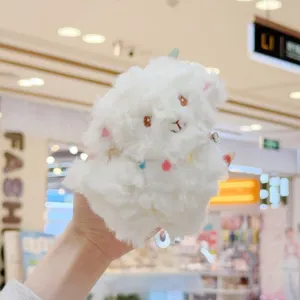Portachiavi peluche pecora carino, morbido agnello giocattolo pendente per regalo zaino donna.