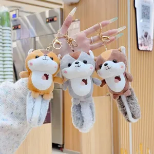 Süß Polyester Plüsch Eichhörnchen Schlüsselanhänger Eichel Bestickt Weich Tier Stofftier Rucksack Anhänger Für Schlüsselring Taschen Deko Geschenk