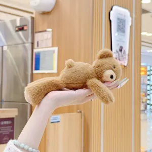 Cute plush bear hair clip, soft material sweet duckbill clip for women daily hair styling fashion.