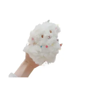Simpatico pecorella riccia peluche portachiavi, bianco agnello borsa ciondolo regalo.