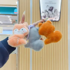 Cute plush animal keychain embroidered cartoon doll pendant soft toy bag accessory
