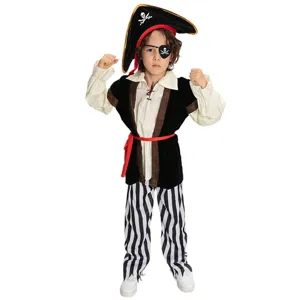 Déguisement de pirate pour enfants pour fête d'Halloween, avec chapeau et pantalon.