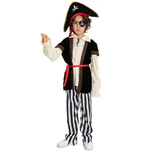 Costume de pirate pour enfants pour cosplay d'Halloween, avec chapeau et pantalon.