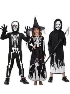 Enfant Halloween déguisement squelette faucheur cosplay fête costume ensemble pour garçon fille