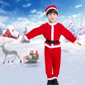 Kinder Weihnachten Weihnachtsmann Kostüm Set für Jungen und Mädchen Party Festkleidung.