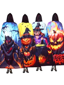 Halloween cape à capuche vampire sorcière citrouille loup-garou costume de fête cosplay tenue