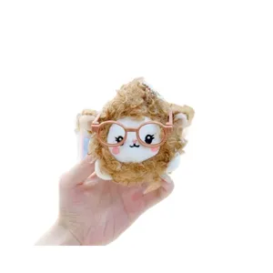 Cute fluffy curly sheep plush toy keychain, lovely animal bag pendant for daily decor.