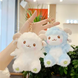 Schattige pluche schaap sleutelhanger kawaii lam knuffel pop hanger tas accessoire voor vrouwen