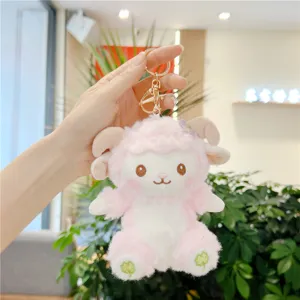 Schattig roze pluche schaap sleutelhanger lief lam tas hanger accessoire cadeau